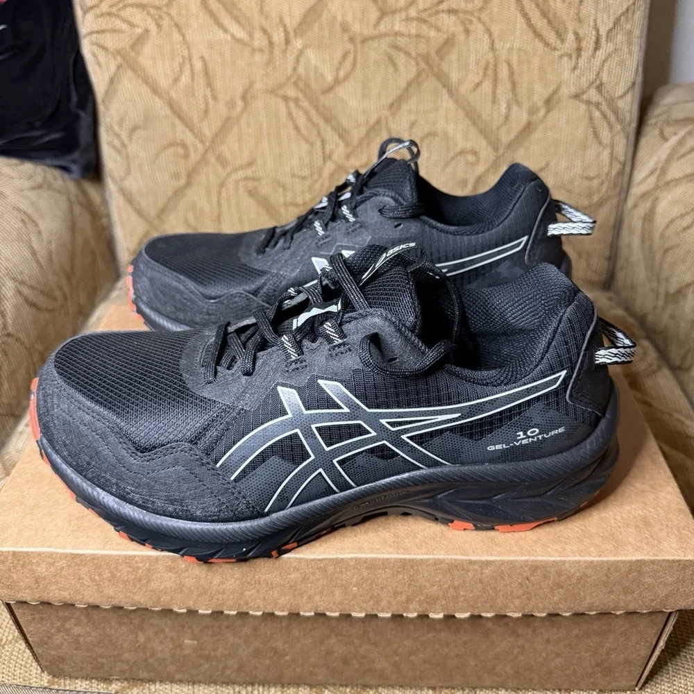ASICS Gel-Venture 10 Midnight Black 1011B966 Men's Size 8 X-Wide Trail Shoes New